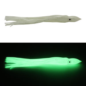 1 large 22cm luminous squid soft bait sea fishing luminous bait artificial simulated bait green white red squid skirt
