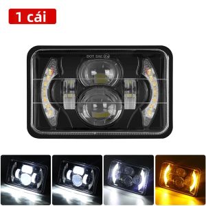 Đèn Pha LED Vuông 4x6 Inch Tích Hợp Đèn Chiếu Xa Chiếu Gần Đèn Chạy Ban Ngày (DRL) Và Xi Nhan Dành Cho Xe Kenworth Peterbilt H4651 H4652 Tương Thích Với Chevrolet S10 1995