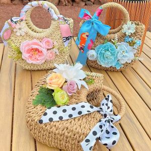 Handcrafted Grass Weaving DIY Material Kit Flower Bouquet Crafting Pack Warm-Up Team Building Salon Festival Gift