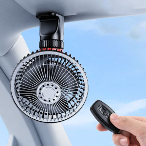 Eary Portable Car Clip On Fan for Sun Visor Remote Control 3000mAh USB Auto Cooler 3 Speeds Cooling Fan for Headrest Grab Handle