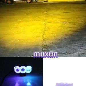 Lampu Tembak Sorot LED Laser 3 Mata 2 Warna Lampu Tembak Kendaraan Motor Mobil SQL Q9 2 Mata DC 12-85V Volt 35 Watt Dekat Jauh High Low Super Terang Waterproof Body Besi