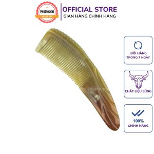Lược sừng lưỡi liềm dài 16cm trắng nưa lược chải tóc gỡ rối massage đầu - Mỹ Nghệ Phương Chi