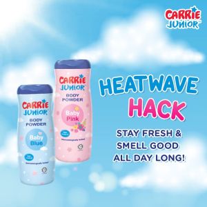 CARRIE JUNIOR Body Powder - Baby Pink Talcum [125G/280G/450G] | Soothing | Smooth & Soft Skin