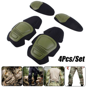 Military Tactical Knee Pad Elbow Pad Set Airsoft Knee Elbow Protective Pads Combat Paintball Skate Outdoor Sports Safety Guard Gear