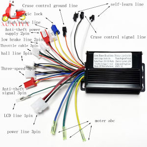 36V/48V 300W/500W 25A Sine Wave Brushless Motor Controller Tri-mode Sine Wave for EBike Electric Bicycles and Motorcycles.