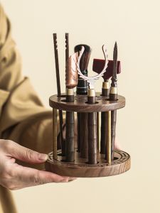 ชุดเครื่องดื่มชาแบบหกคนในช่องทางไม้walnut ชุดเครื่องดื่มชาแบบอเนกประสงค์พร้อมช่องเก็บของแบบอเนกประสงค์สำหรับการต้อนรับแขก