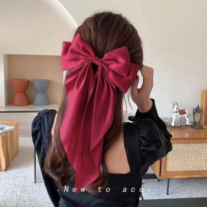 Masely Women Ribbon Elegant Long Bow Hairpin Hair Clip