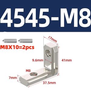EU 2020 3030 4040 4545 T Slot L-Shape Interior Inside Corner Connector Joint Bracket with Screws for Aluminum Extrusion Profile