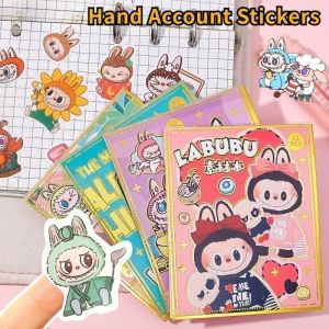 สติกเกอร์ลายอะนิเมะสมุดโน้ตกระดาษรูปลอกกราฟฟิตีมอนสเตอร์3เล่มมีกาวในตัวสติกเกอร์ตกแต่งสมุดทำรายงานด้วยมือ