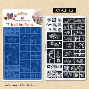 YYM Mẫu Tranh In Hoa Văn Hỗn Hợp 1 Cái Khuôn In Móng Tay Bằng Thép Không Gỉ Họa Tiết Hoa Nơ Trái Tim Dành Cho Làm Móng.