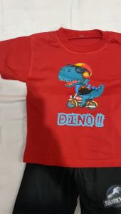 setelan lengan pendek anak laki laki perempuan set baju kaos pendek anak cowok sablon DTF