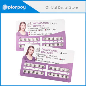 PIORPOY 1Pack Dental Braces For Teeth Orthodontic Metal Brackets Mini Roth MBT 022 345Hook Brackets Metal Monoblock Dental Tools