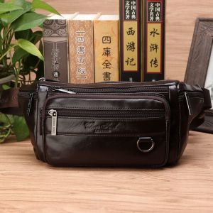 LegumStore Tas Pinggang Pria Kulit Panjang 30cm Import Tas Selempang Pria Kulit Tas Santai Motoran