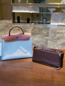 Silk Material Inner Bag for Hermés Herbag Organizer Storage Pouch Square Shape Ladies Pure Color Storage Bag Home Organization