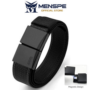MENSPE Mens Belts High Elastic Nylon Belt Automatic Buckle Breathable Belt Outdoor Trendy Utility Waist Belts 120cm Adjustable Length Scratch Resistant Belts Casual Belt for Men Vintage Jeans Be