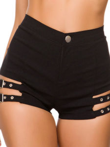 Quần Short Co Giãn Màu Trơn Cá Tính Quần Áo Thường Ngày Phong Cách Đường Phố Cạp Chun Dài Ngắn Tùy Chọn Chất Liệu Polyester Mùa Hè 2025