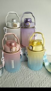 *ReadyStock* 1000ml Ins Style Water Bottle with Body Strip