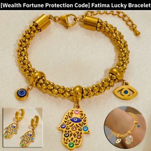 [Wealth Fortune Protection Code] Fatima Lucky Bracelet Evil Eye Lucky Charm Bracelet (Blessed)