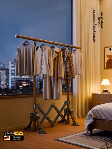 MINGZHI | Simple Foldable Bedroom Standing Clothes Rack