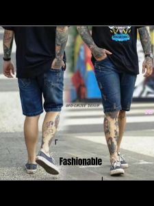 Celana Pendek Sobek Jeans Pria Ripped Short Denim Casual Outfit Super Jumbo