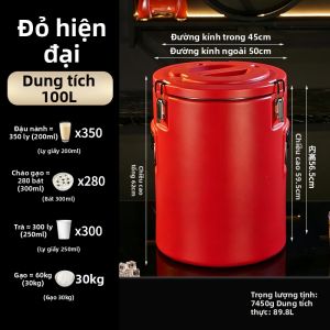 YANXING | Thùng Đựng Nhiệt Dung Lượng Lớn Thép Không Gỉ 304