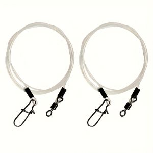 12PCS Fluorocarbon Fishing LeadersEquipped with High-Speed 360° Rotating Swivels Saltwater & Freshwater Fishing for Pike Bass