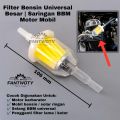 Filter Bensin Universal Besar | Saringan BBM Motor Mobil | Fuel Filter Transparan Anti Kotoran | 10 cm. 
