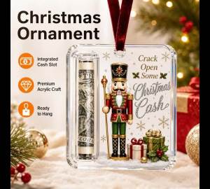 Christmas Cash Holder Ornament Acrylic Crafts Transparent Christmas Castle Christmas Tree Pendant Decoration Cute Money Holder