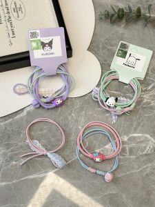Sweet Sanrio Hair Ties Set of 3 Girls Hair Bands No Damage High Elasticity Cute Hair Accessories for Teenage Girls