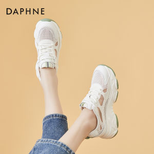 Daphne White Breathable Mesh Shoes Female 2024 New Arrival Summer Travel Running Leisure Clunky Sneakers