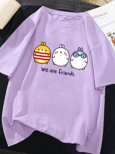 Cartoon Short Sleeve T-shirt Female 2020 Summer New Arrival K-style Loose Couple Outfit Half Sleeve Internet Hot Top Ins Fashion Student