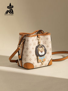 Straw Woman Bucket Bag 2025 New Style Commuter Large Capacity Single Shoulder Crossbody Bag  Style Polyester Lining