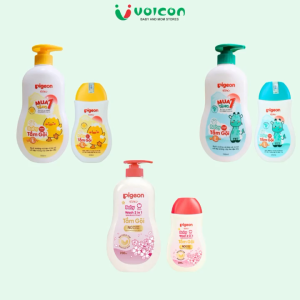 Sữa tắm gội dịu nhẹ Pigeon 200ml /700ml 2in1 Hoa hướng dương / Jojoba / Hoa anh đào Sakura