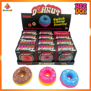 【NeeDoh DONUT】Schylling NeeDoh Nice Cube Sensory Fidget Toy Neehdoh Ice Cube Squishy Toy needoh original Sensory Squeeze Toy with Super Solid Squish Stress Relief Anxiety Sensory Tool nee doh nice cube needoh real