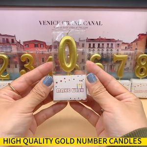 Lilin Ulang Tahun Elegan: Angka Warna Gold, Silver & Rose Gold