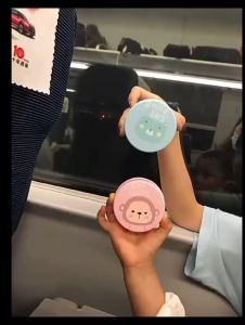 [READY STOCK] Portable Travel Cute Animal Collapsible Cup with Lid  Haiwan Cawan Lipat Comel Sekali Penutup 可爱动物户外可伸缩水杯