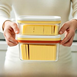 Butter Storage Box Cutter Place Butter Sealed Box Butter Cutting Gods Butter Subpackage Storage Box Rectangular Stainless Steel 304 Plastic Box