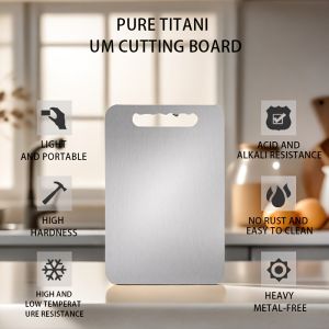2 sizes of 100% pure titanium cutting boards lightweight and portable kitchen supplies suitable for outdoor camping trips eas