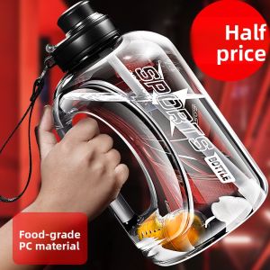 2024 New Large Capacity Sports Water Bottle Mens Construction Site Anti-Fall High-Temperature Resistant Space Cup Anti-Explosion