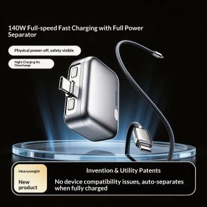 Type C 140W Physical-Disconnect Battery Guard Smart Auto Stop Charging Protector Full Battery Auto Disconnect for Phones Laptops