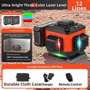 CHUANGYI | 12-Line 4-Color Outdoor High-Precision Auto-Leveling Infrared Laser Level