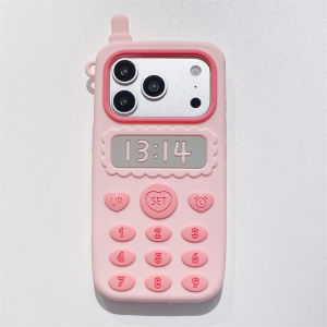 Korean 3D Cartoon Pink Telephone Antenna Design Soft Silicone Phone Case For iPhone 17E 16E 15 14 13 Pro Max Shockproof Cover