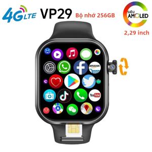 Đồng Hồ Thông Minh VP29 4G LTE Android 256GB Camera Xoay 8MP GPS WiFi Màn Hình AMOLED 2.29 Inch Với Chức Năng Theo Dõi Nhịp Tim & Các Tính Năng Thể Dục