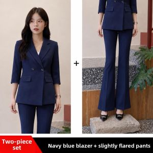 YIMUZI | Summer Short Petite High Sense Womens Blazer 3/4 Sleeve Light