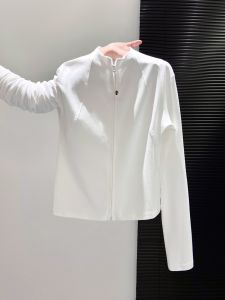 Womens Slim Fit Long Sleeve T-Shirt Double Zipper Design Base Layer Shirt Jacket Top Commute Style Korean Version Fall New Arrival