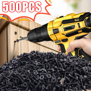 1000ชิ้น สกรูหัวหกเหลี่ยมหัวแฉกเหล็กกล้าคาร์บอนดำ / สกรูเกลียวปล่อยหัวแฉก / สำหรับไม้ โลหะ