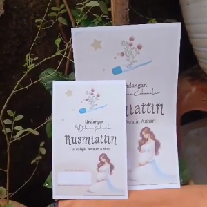 60 PCS / LEMBAR UNDANGAN KEHAMILAN 4 BULANAN / 7 BULANAN UNDANGAN WALIMATUL HAMLI KARTU UCAPAN UNDANGAN AQIQAH SYUKURAN NAIK HAJI