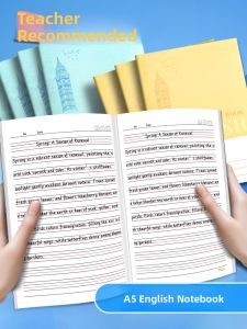 DISCO BEAR | High-Quality Thick English Practice Notebook for Primary School Students 4 Lines 3 Spaces