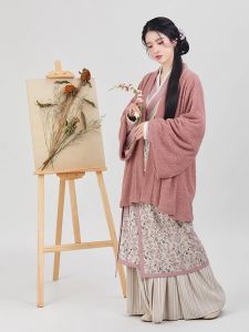Original Hanfu Song Dynasty Style Half-length Gown with Aircraft Sleeves Skirt Ensemble Daily Wear by Zhi Zao Si