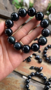 Vòng Obsidian 8mm-16mm - Vòng phong thủy trừ tà hộ mệnh vòng tay đá núi lửa tự nhiên